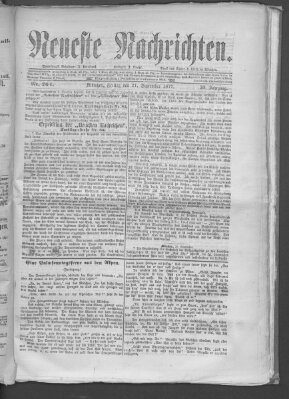 Neueste Nachrichten (Münchner neueste Nachrichten) Freitag 21. September 1877