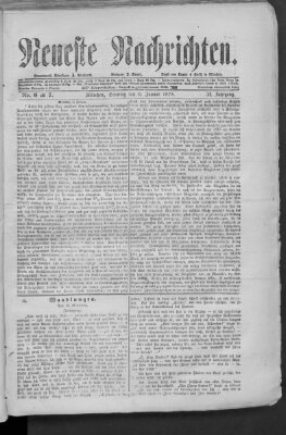 Neueste Nachrichten (Münchner neueste Nachrichten) Sonntag 6. Januar 1878