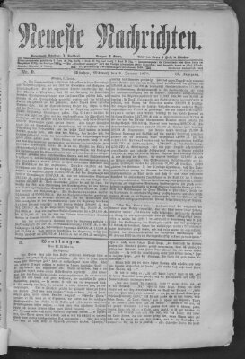 Neueste Nachrichten (Münchner neueste Nachrichten) Mittwoch 9. Januar 1878