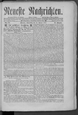 Neueste Nachrichten (Münchner neueste Nachrichten) Donnerstag 31. Januar 1878