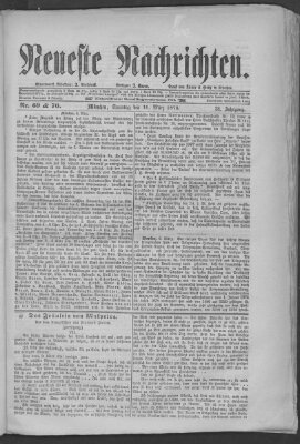 Neueste Nachrichten (Münchner neueste Nachrichten) Sonntag 10. März 1878