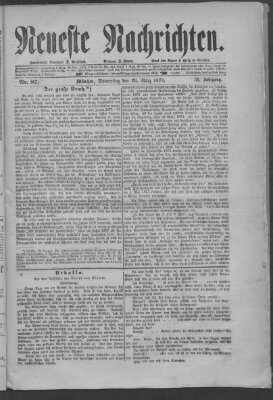 Neueste Nachrichten (Münchner neueste Nachrichten) Donnerstag 28. März 1878