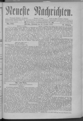 Neueste Nachrichten (Münchner neueste Nachrichten) Mittwoch 16. Oktober 1878