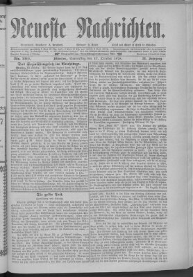 Neueste Nachrichten (Münchner neueste Nachrichten) Donnerstag 17. Oktober 1878