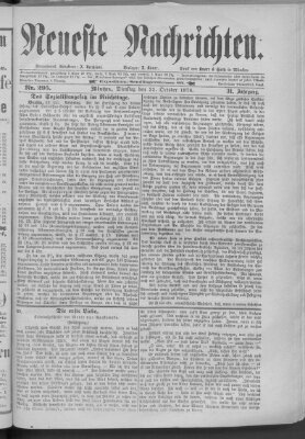 Neueste Nachrichten (Münchner neueste Nachrichten) Dienstag 22. Oktober 1878