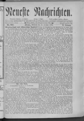 Neueste Nachrichten (Münchner neueste Nachrichten) Mittwoch 23. Oktober 1878