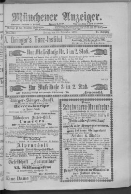 Neueste Nachrichten (Münchner neueste Nachrichten) Freitag 15. November 1878