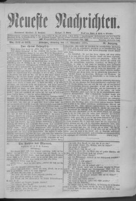 Neueste Nachrichten (Münchner neueste Nachrichten) Sonntag 17. November 1878