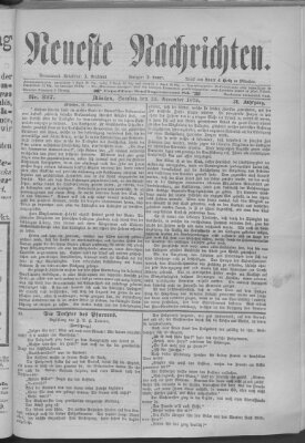 Neueste Nachrichten (Münchner neueste Nachrichten) Samstag 23. November 1878