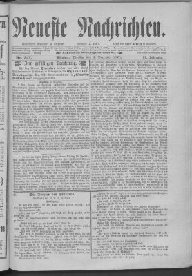 Neueste Nachrichten (Münchner neueste Nachrichten) Dienstag 3. Dezember 1878