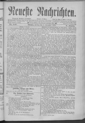 Neueste Nachrichten (Münchner neueste Nachrichten) Freitag 6. Dezember 1878