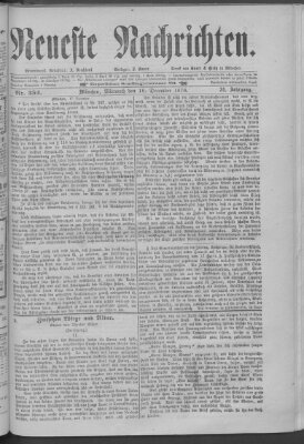 Neueste Nachrichten (Münchner neueste Nachrichten) Mittwoch 18. Dezember 1878