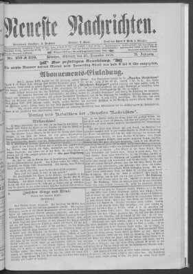 Neueste Nachrichten (Münchner neueste Nachrichten) Mittwoch 25. Dezember 1878