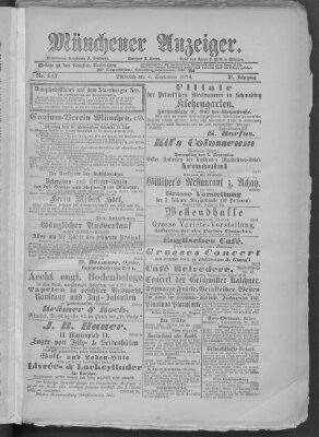 Münchener Anzeiger (Münchner neueste Nachrichten) Mittwoch 4. September 1878