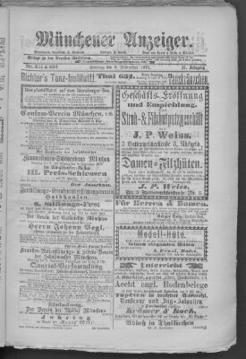 Münchener Anzeiger (Münchner neueste Nachrichten) Sonntag 8. September 1878