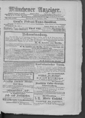 Münchener Anzeiger (Münchner neueste Nachrichten) Sonntag 22. September 1878