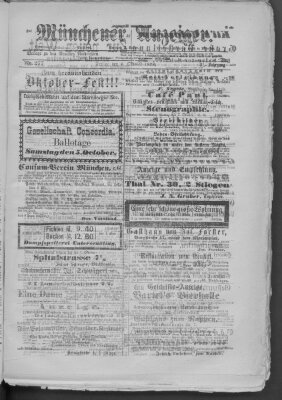 Münchener Anzeiger (Münchner neueste Nachrichten) Freitag 4. Oktober 1878