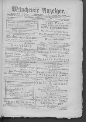 Münchener Anzeiger (Münchner neueste Nachrichten) Freitag 11. Oktober 1878