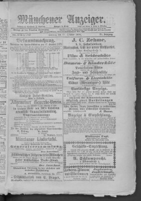 Münchener Anzeiger (Münchner neueste Nachrichten) Sonntag 13. Oktober 1878