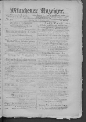 Münchener Anzeiger (Münchner neueste Nachrichten) Dienstag 15. Oktober 1878