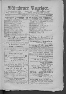 Münchener Anzeiger (Münchner neueste Nachrichten) Dienstag 22. Oktober 1878