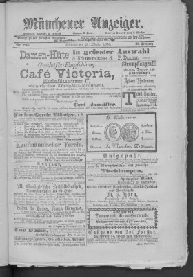 Münchener Anzeiger (Münchner neueste Nachrichten) Mittwoch 23. Oktober 1878