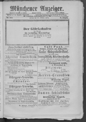 Münchener Anzeiger (Münchner neueste Nachrichten) Freitag 25. Oktober 1878