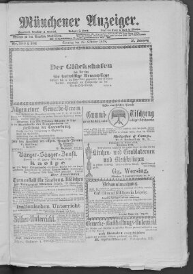 Münchener Anzeiger (Münchner neueste Nachrichten) Sonntag 27. Oktober 1878