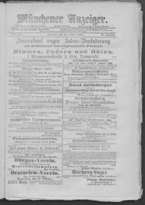 Münchener Anzeiger (Münchner neueste Nachrichten) Donnerstag 31. Oktober 1878