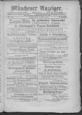 Münchener Anzeiger (Münchner neueste Nachrichten) Samstag 9. November 1878