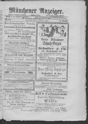 Münchener Anzeiger (Münchner neueste Nachrichten) Donnerstag 21. November 1878