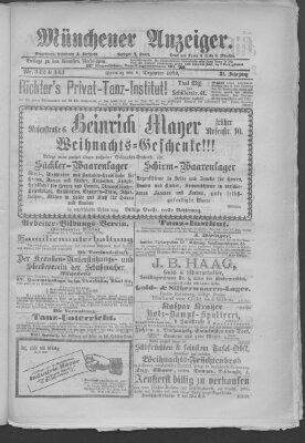 Münchener Anzeiger (Münchner neueste Nachrichten) Sonntag 8. Dezember 1878