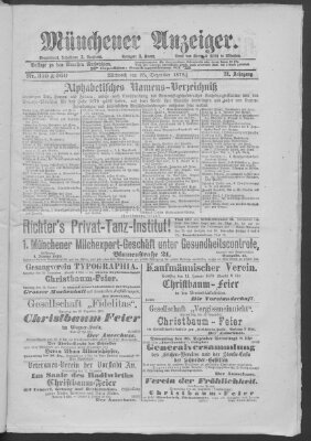 Münchener Anzeiger (Münchner neueste Nachrichten) Mittwoch 25. Dezember 1878