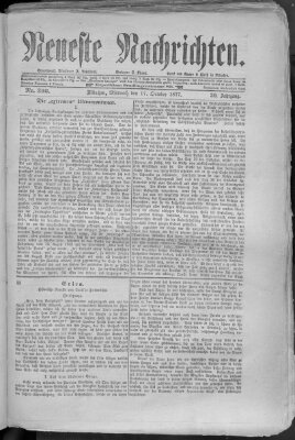 Neueste Nachrichten (Münchner neueste Nachrichten) Mittwoch 17. Oktober 1877