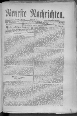 Neueste Nachrichten (Münchner neueste Nachrichten) Freitag 30. November 1877