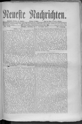 Neueste Nachrichten (Münchner neueste Nachrichten) Mittwoch 5. Dezember 1877