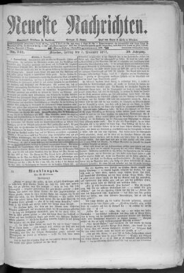 Neueste Nachrichten (Münchner neueste Nachrichten) Freitag 7. Dezember 1877