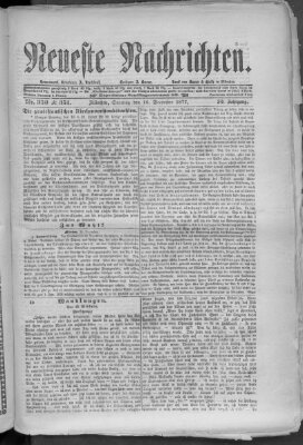 Neueste Nachrichten (Münchner neueste Nachrichten) Sonntag 16. Dezember 1877