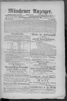 Münchener Anzeiger (Münchner neueste Nachrichten) Sonntag 13. Januar 1878