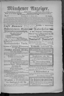 Münchener Anzeiger (Münchner neueste Nachrichten) Donnerstag 17. Januar 1878