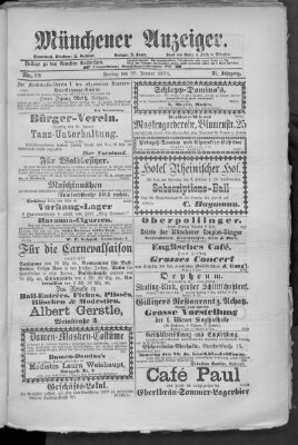 Münchener Anzeiger (Münchner neueste Nachrichten) Freitag 25. Januar 1878