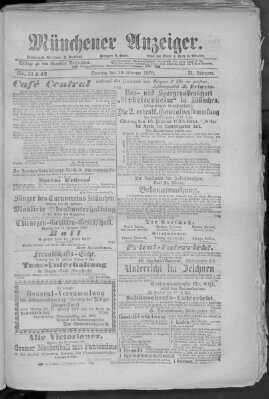 Münchener Anzeiger (Münchner neueste Nachrichten) Sonntag 10. Februar 1878