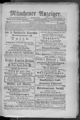 Münchener Anzeiger (Münchner neueste Nachrichten) Freitag 8. März 1878