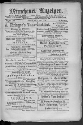 Münchener Anzeiger (Münchner neueste Nachrichten) Sonntag 17. März 1878