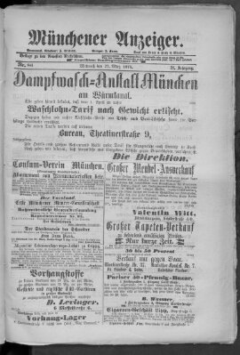 Münchener Anzeiger (Münchner neueste Nachrichten) Mittwoch 27. März 1878