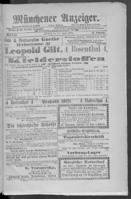 Münchener Anzeiger (Münchner neueste Nachrichten) Dienstag 30. April 1878