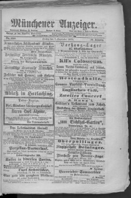 Münchener Anzeiger (Münchner neueste Nachrichten) Freitag 7. September 1877