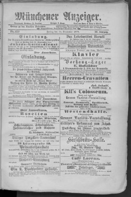 Münchener Anzeiger (Münchner neueste Nachrichten) Freitag 14. September 1877