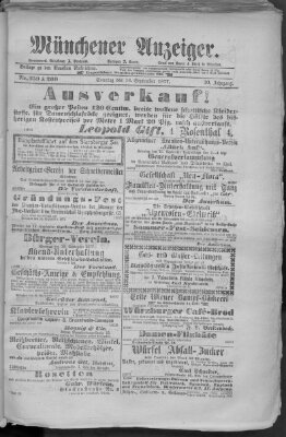 Münchener Anzeiger (Münchner neueste Nachrichten) Sonntag 16. September 1877