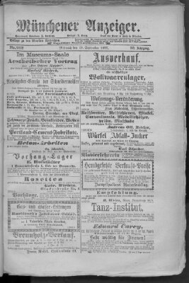 Münchener Anzeiger (Münchner neueste Nachrichten) Mittwoch 19. September 1877